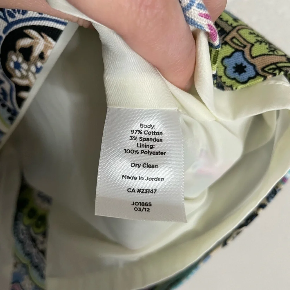 Talbots Green Purple Floral Paisley Skirt 4 Petite